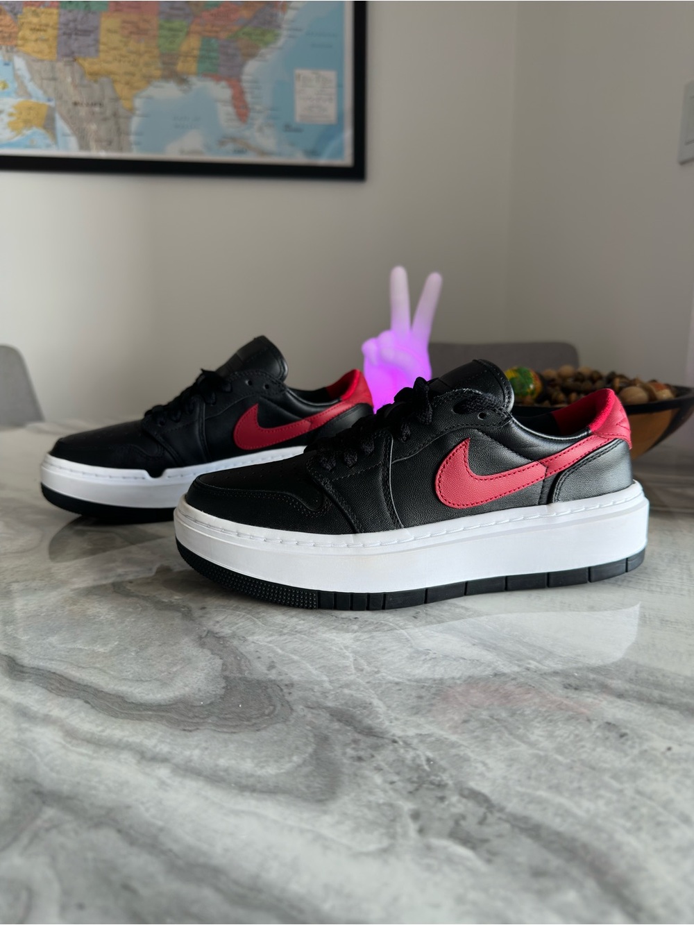 Nike Air Jordan 1 Elevate Low Black Gym Red White Women's Sneakers